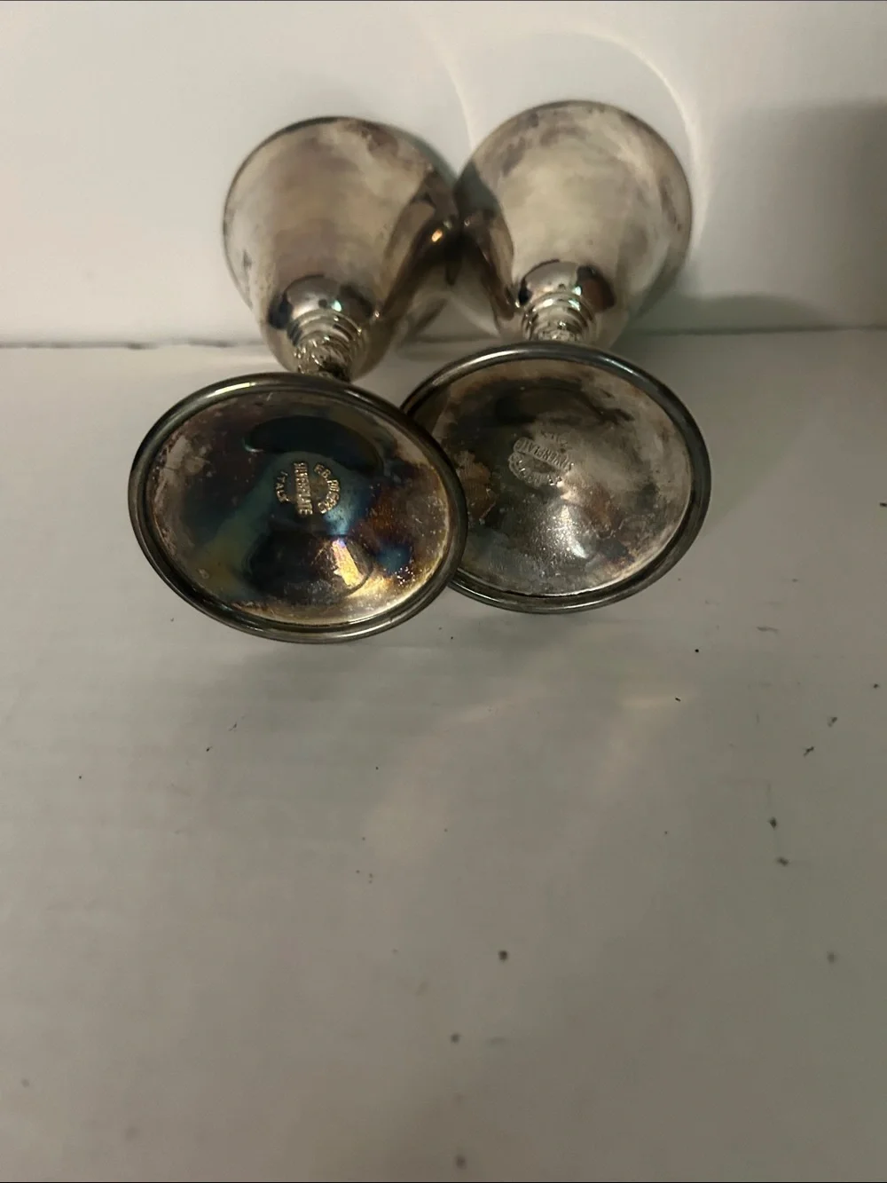 Silver-Tone Decorative Goblet Pair - Classic Home Dining Accent Set of 2